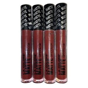 Set Of 4 LA Colors (LAC) Matte Liquid Lip Color #406 Perception